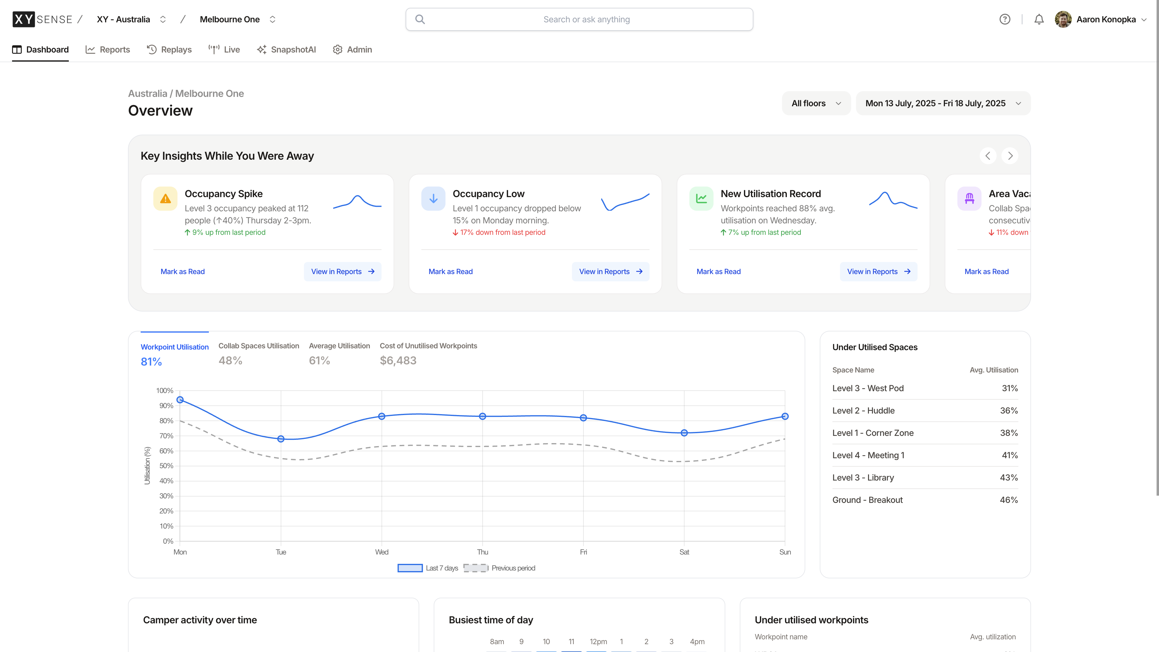 New XY Sense Dashboard