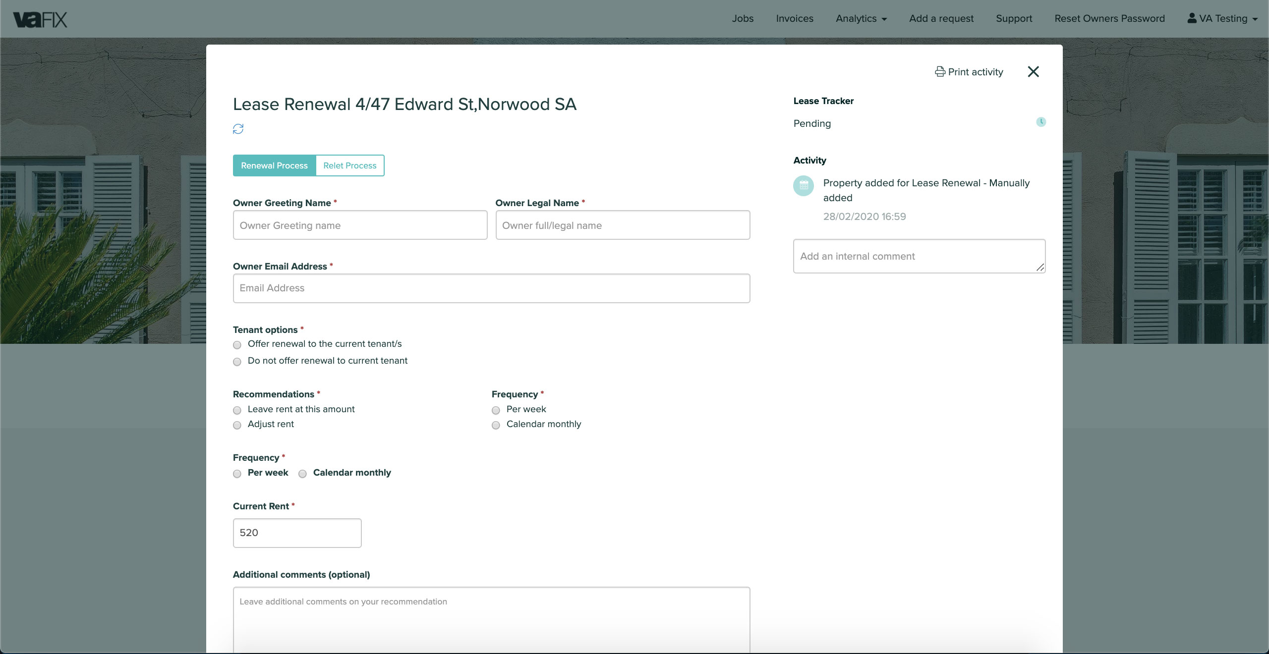 Renew product screen 2
