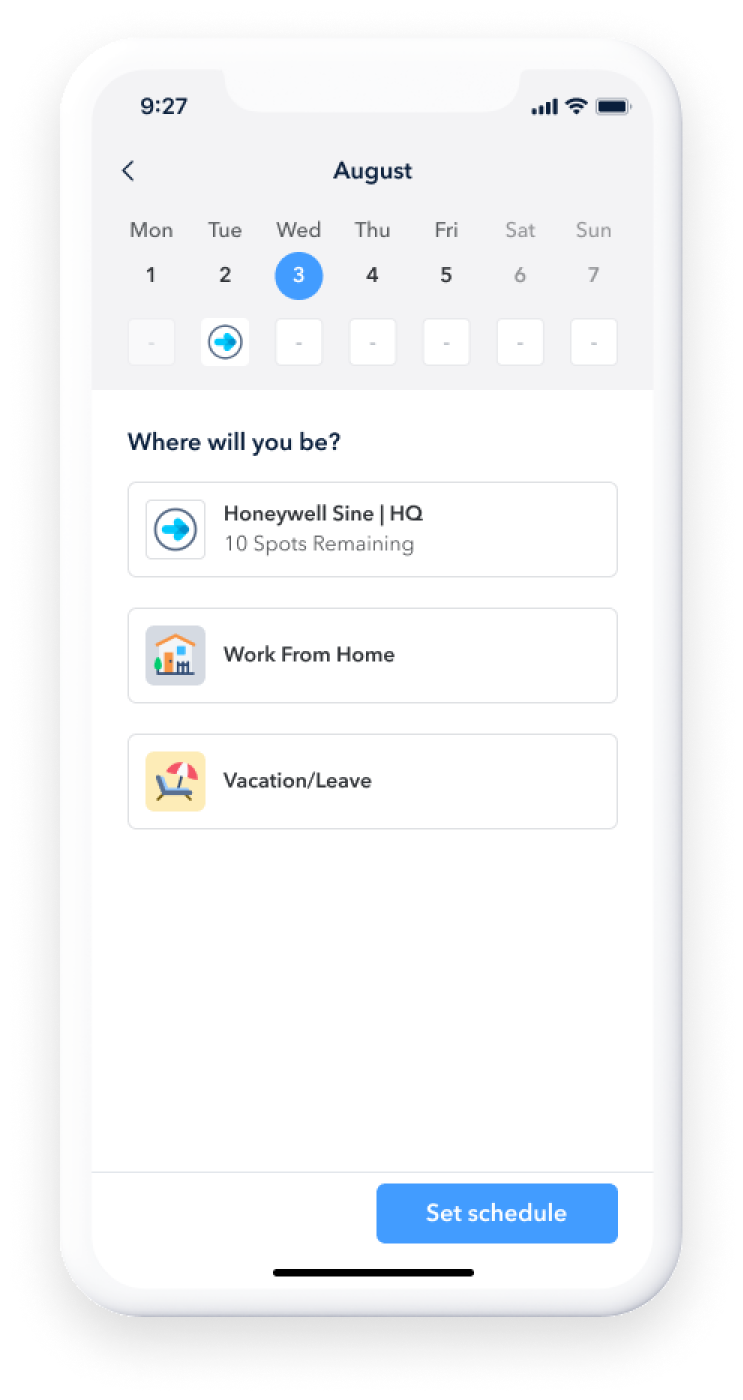 Mobile - select week Wednesday