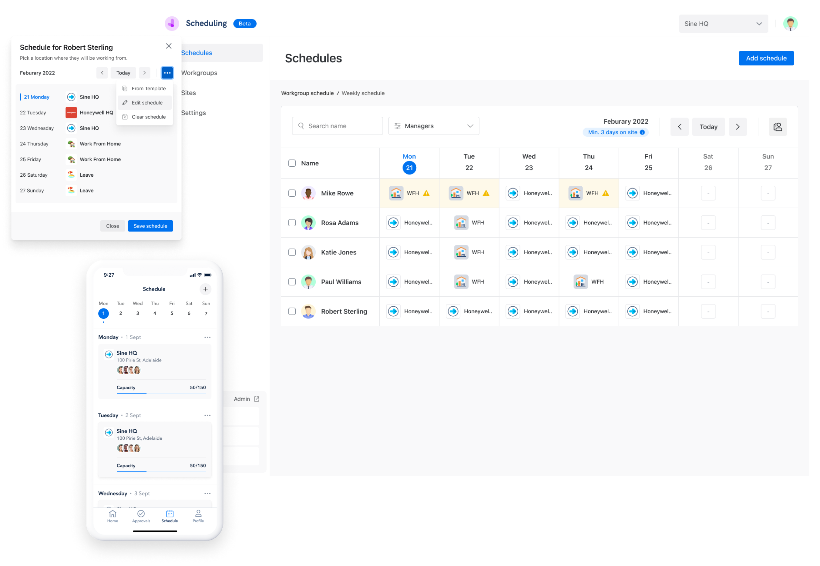 Scheduling - final product